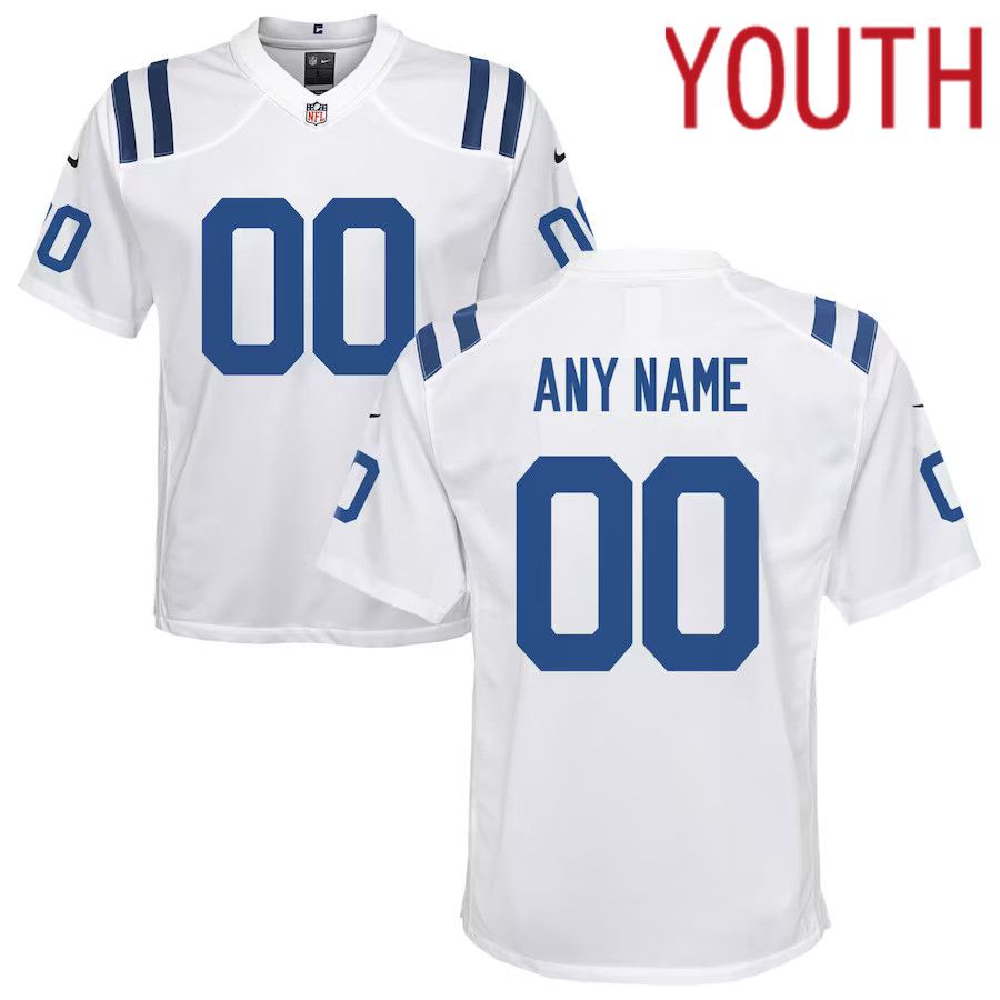 Youth Indianapolis Colts White Nike Custom Game NFL Jersey